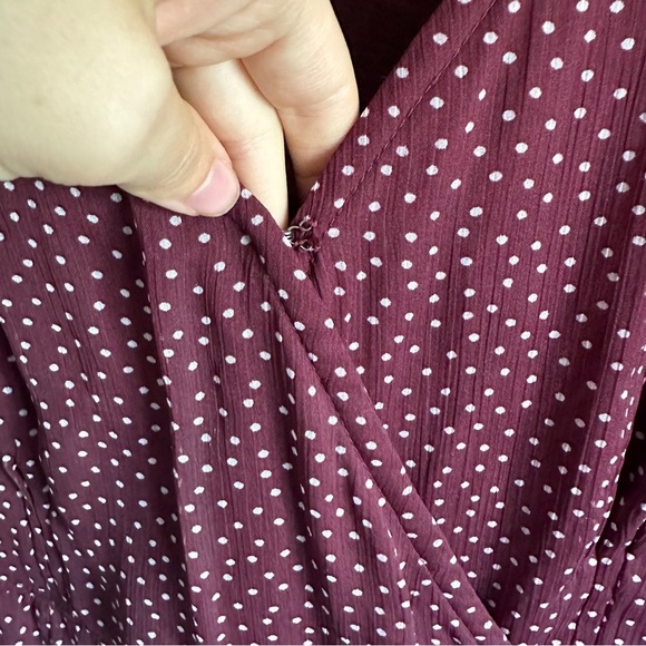 Abercrombie & Fitch Red Polka Dot Wrap Mini Dress Medium - Picture 3 of 12